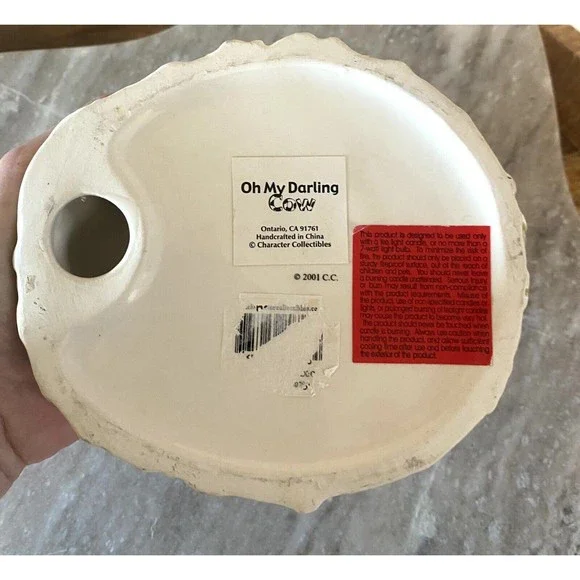 Vintage Ceramic Cow w Bell Milk Holder Farmhouse Decor Oh My Darling Cow - Picture 6 of 9